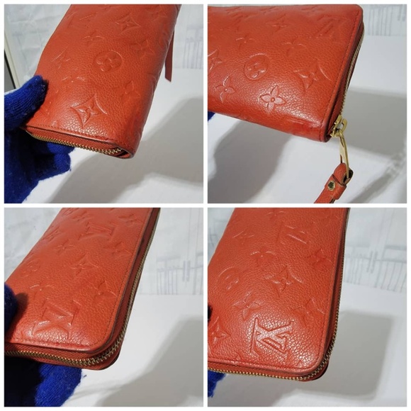 Authentic Louis Vuitton Monogram Empreinte Zippy Wallet Red - Picture 14 of 15